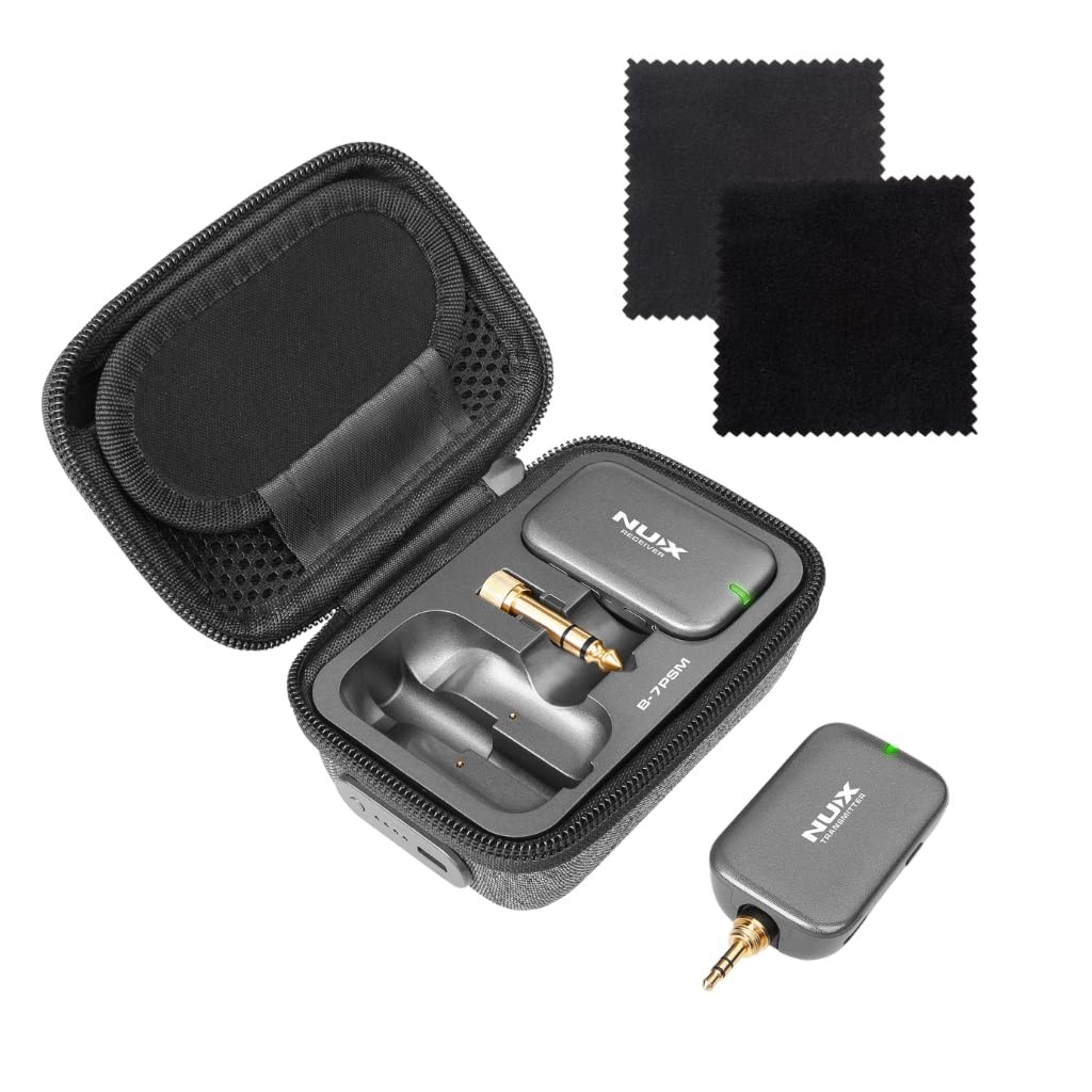 NUX B-7PSM 5.8 GHz Wireless in-Ear Monitoring System Bundle with 2pcs Microfiber