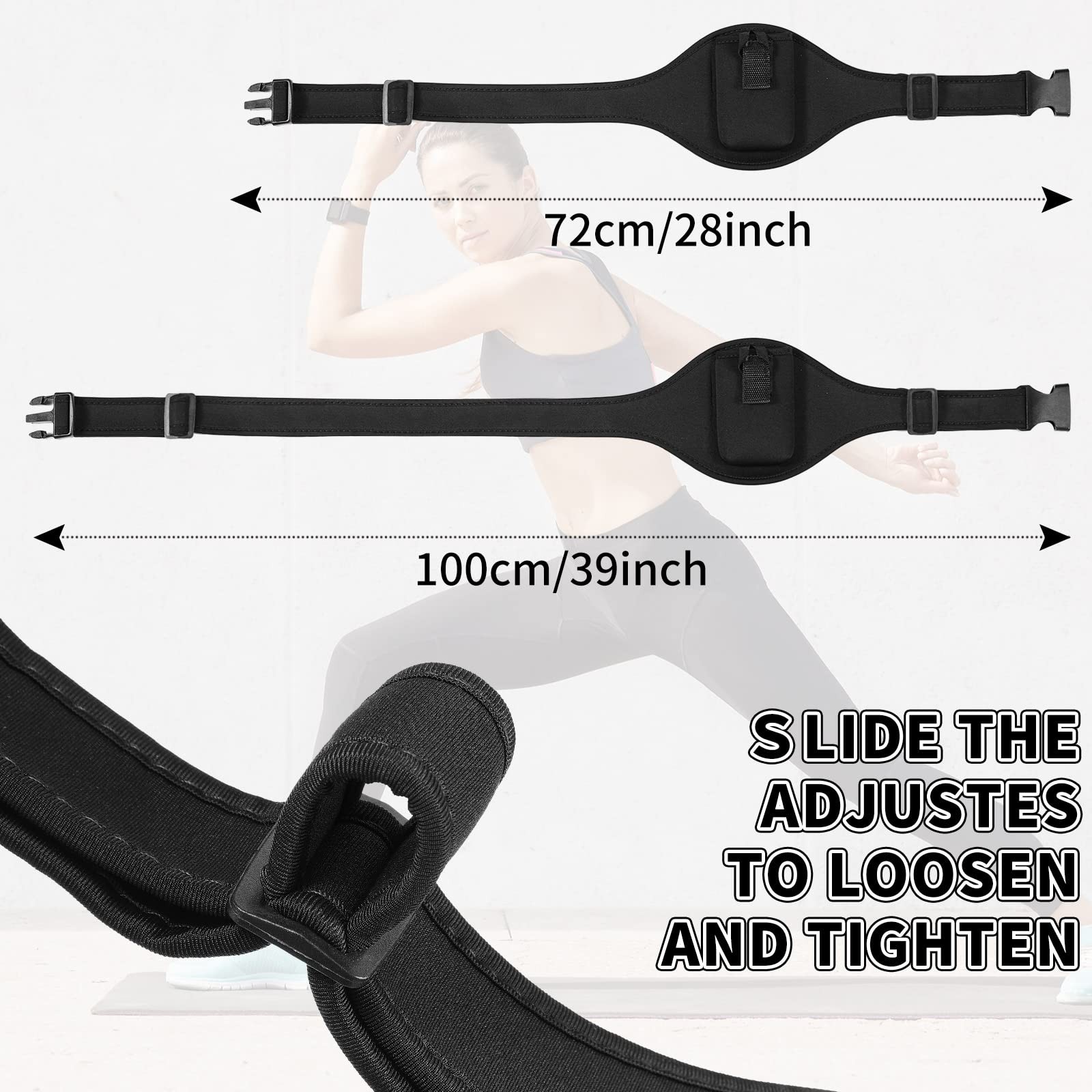 Weewooday 3 Packs Mic Belt Holder for Fitness,Black