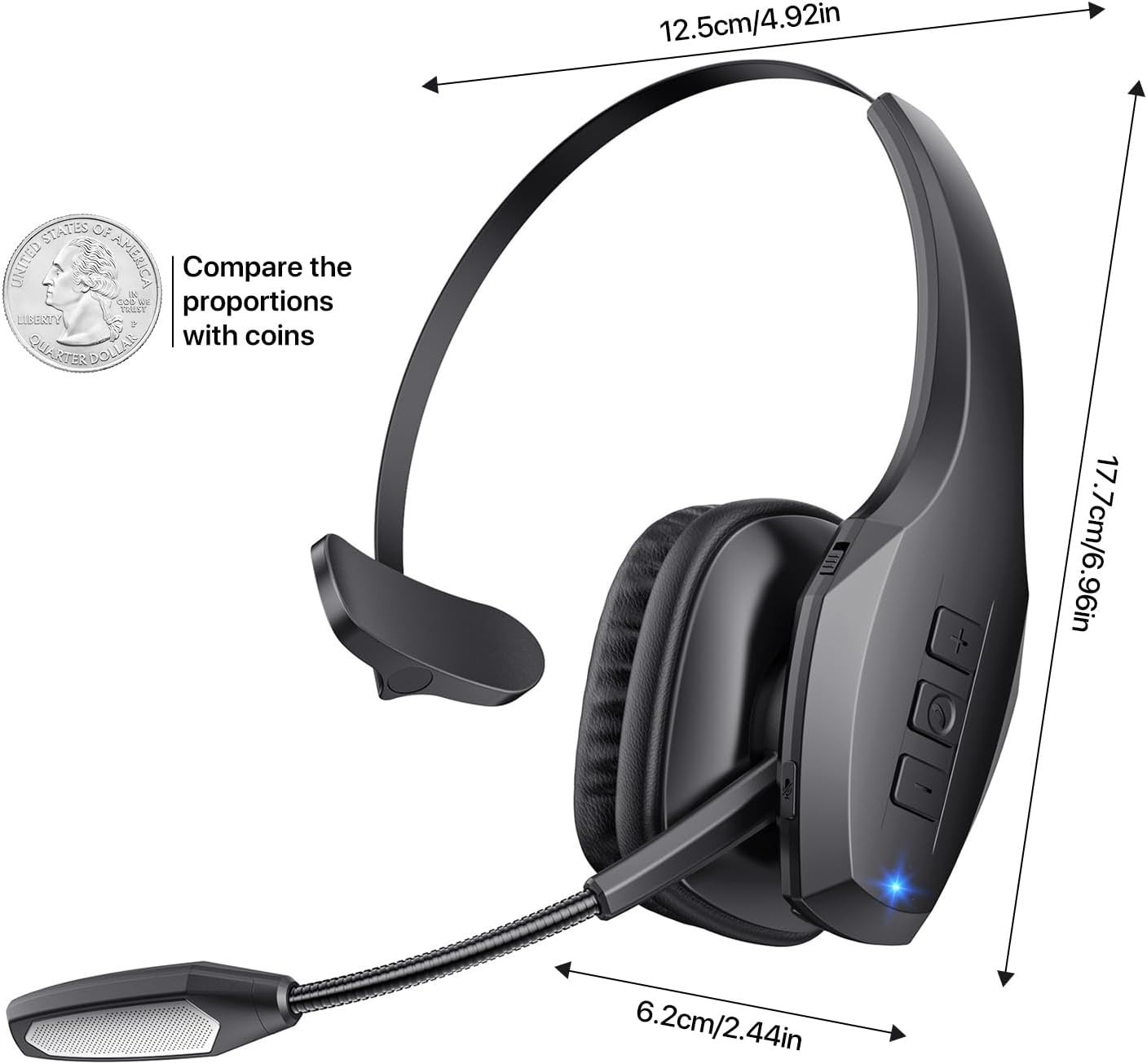 Wireless Headphone Blue Parrot Headset Bluetooth Truck Driver Noise Cancelling