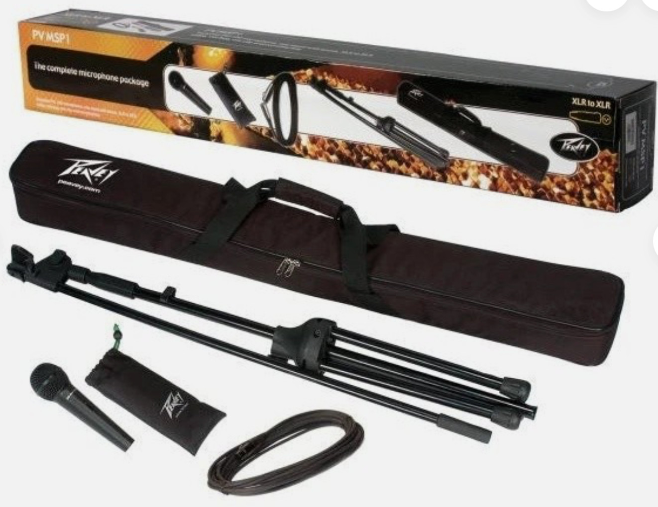 Peavey PV MSP1 Microphone & Stand Kit w/ XLR Cable Complete Vocal Package