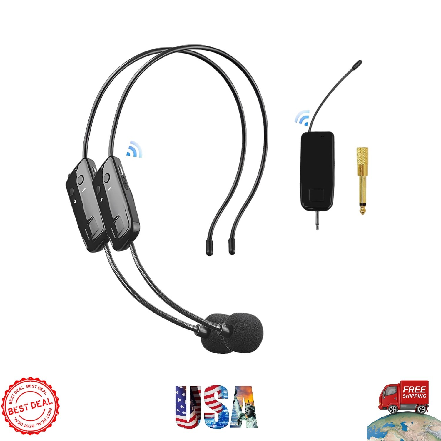 Lightweight 2.4G Wireless Microphone System for Teachers & Fitness Instructors