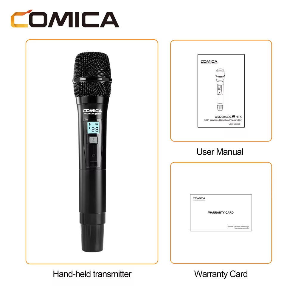 CVM-WM200/300II HTX UHF Handheld Wireless Microphone Low Cut Filter, Muting, Adj