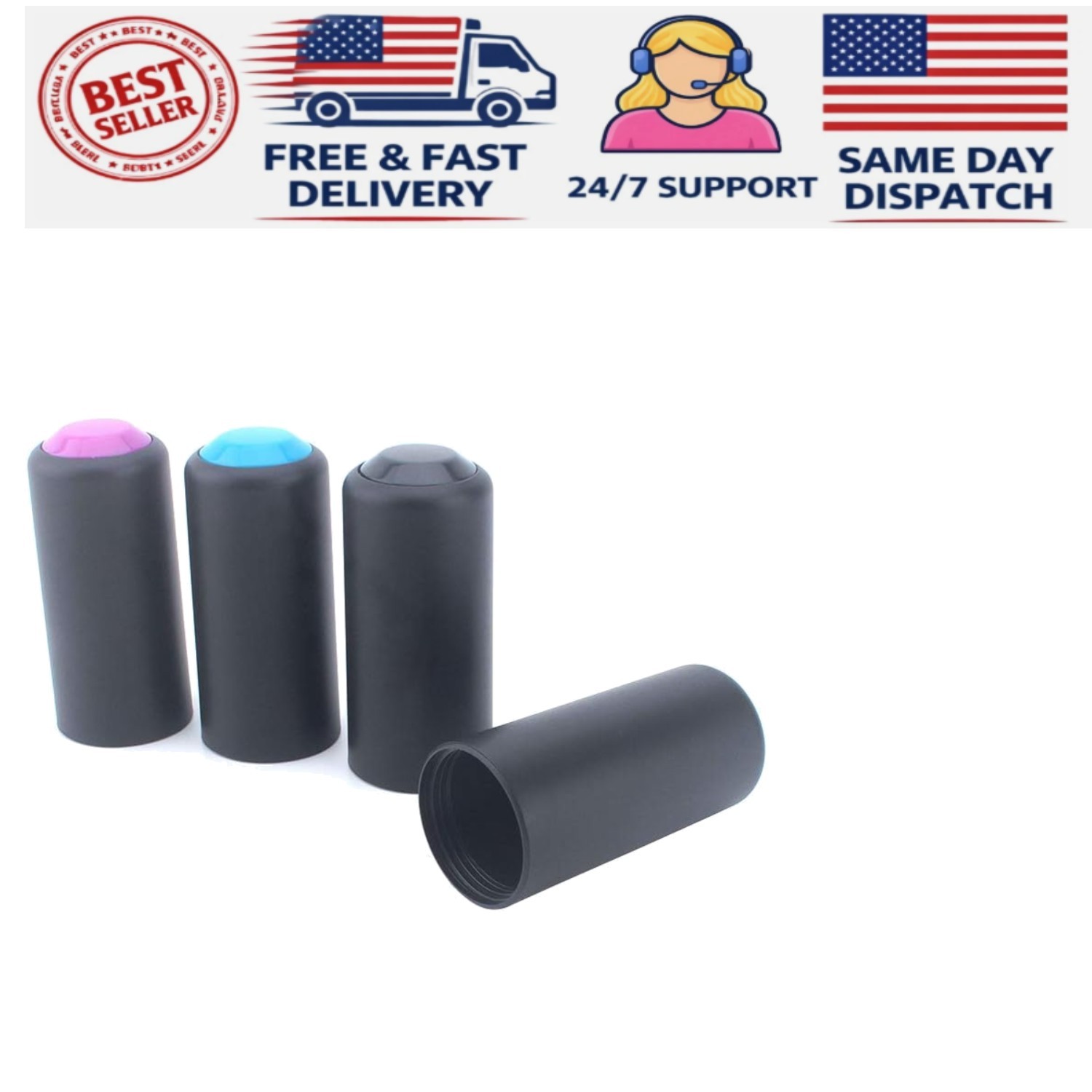 Durable 4PC Wireless Mic Caps in Purple for PGX24, SLX24, and SM58 Models