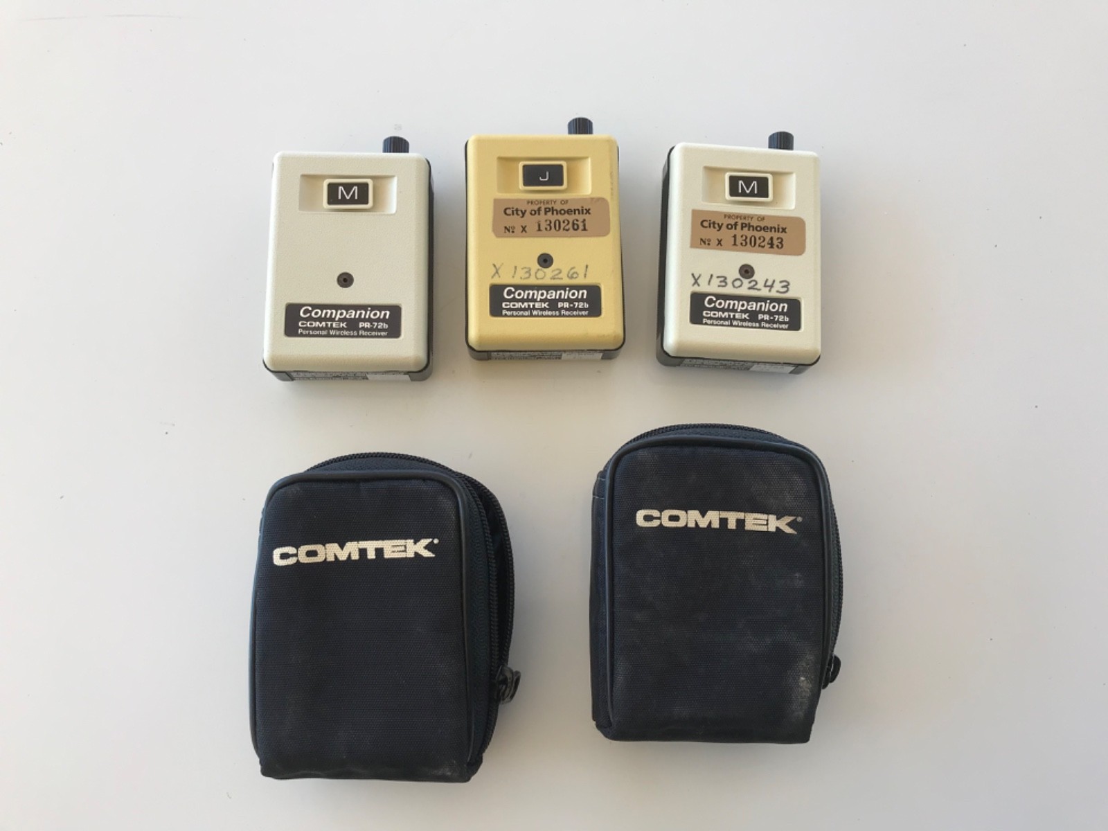 Lot of 3 COMTEK PR-72b Personal Receiver Belt Body Pack w/ Case