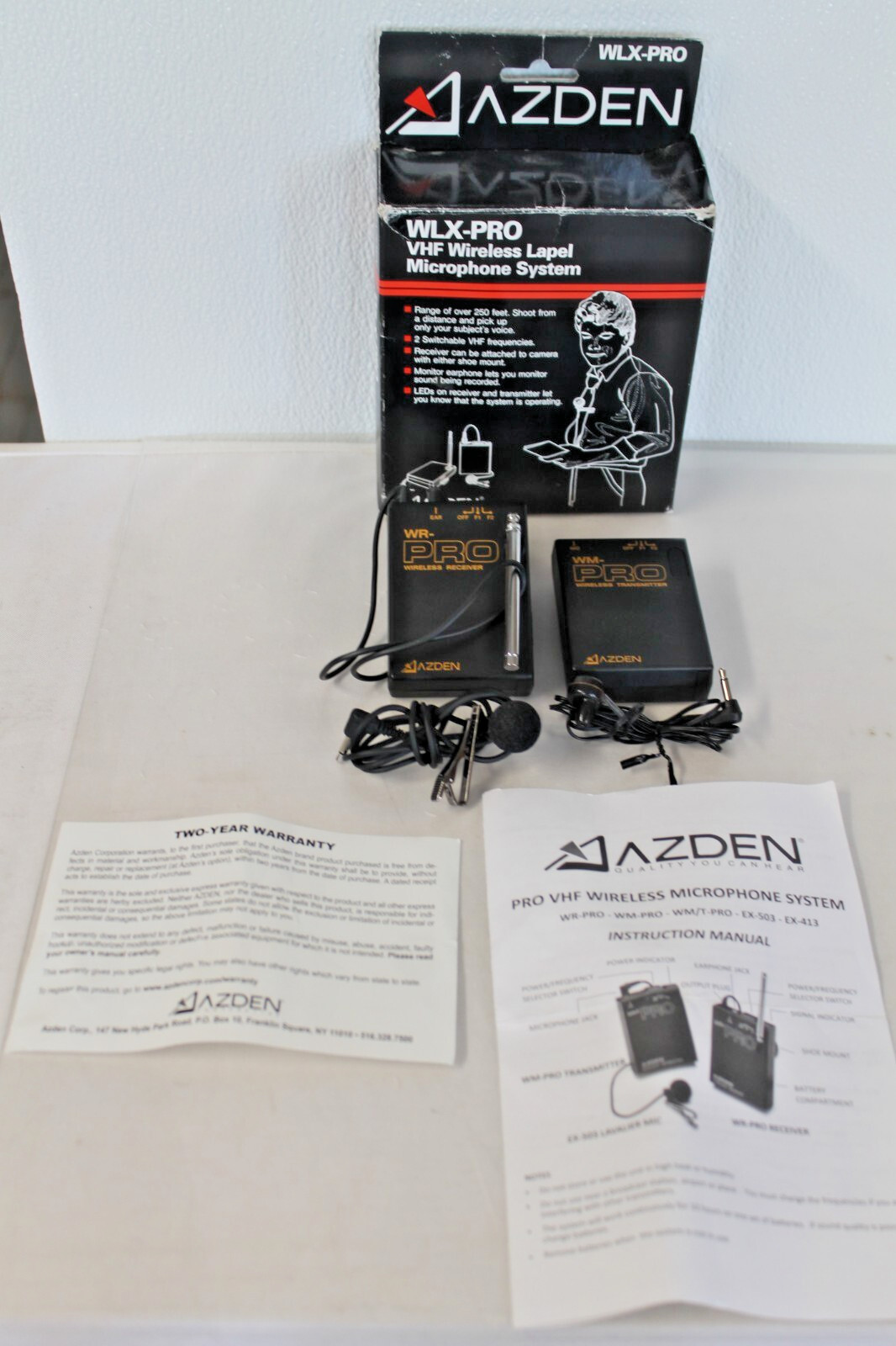 Azden WLX-PRO VHF Wireless Lapel Microphone System