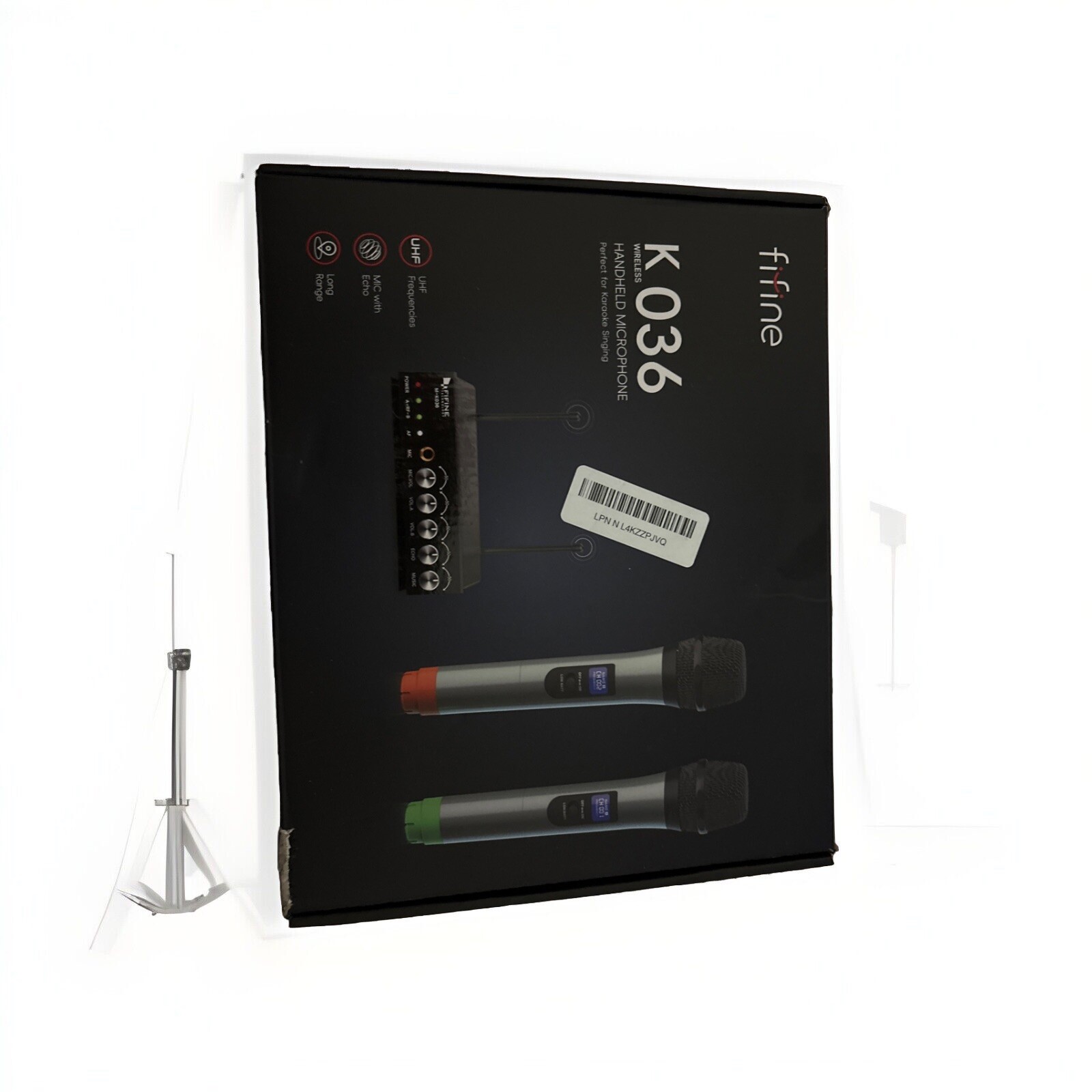 Fifine M-K036 UHF Dual Channel Wireless Handheld Microphone System 2 Mics/ Z