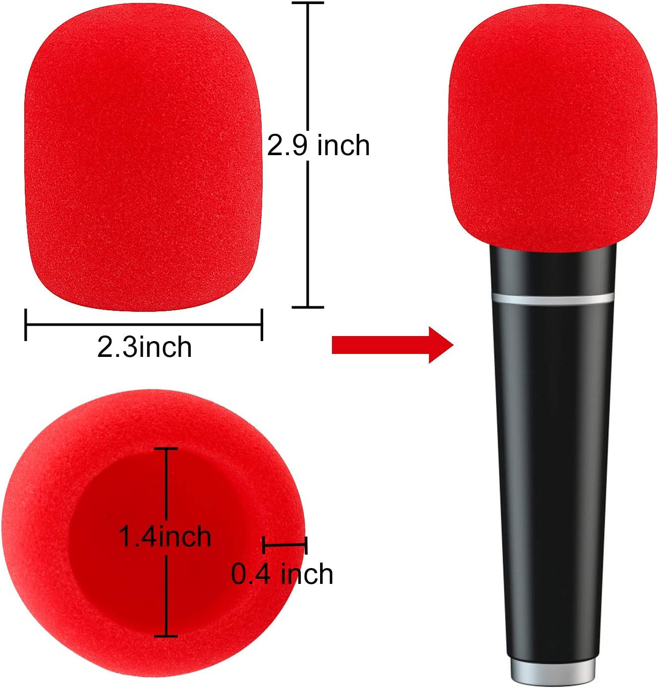Augshy Microphone Covers Foam,20 Pack Thick Handheld Stage Microphone