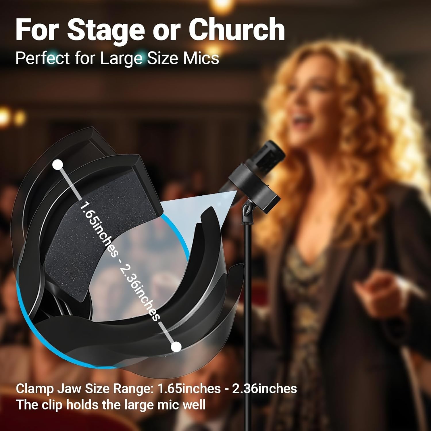 Durable Mic Clip Set for Stand – Compatible with Large Diameter Microphones