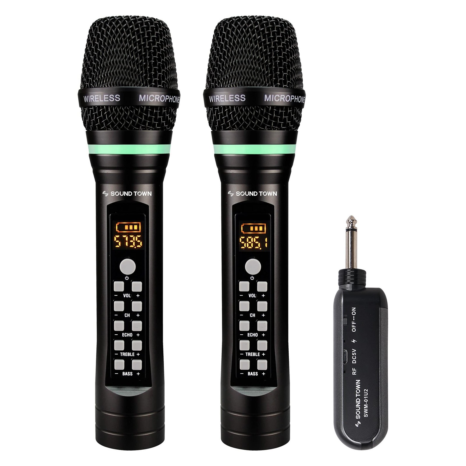 100-Channel UHF Rechargeable Wireless Handheld Microphone System with Built-i…