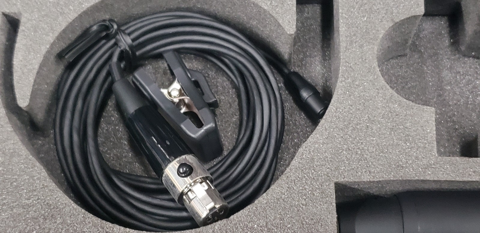 Pair of Audio-Technica AT899 Condenser Lavalier Microphones w XLR Adapter & Case