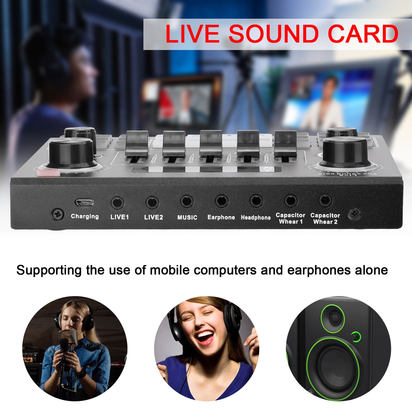 Multifunctional Live V9 Sound Card And BM800 Suspension Microphone Kit RLWX