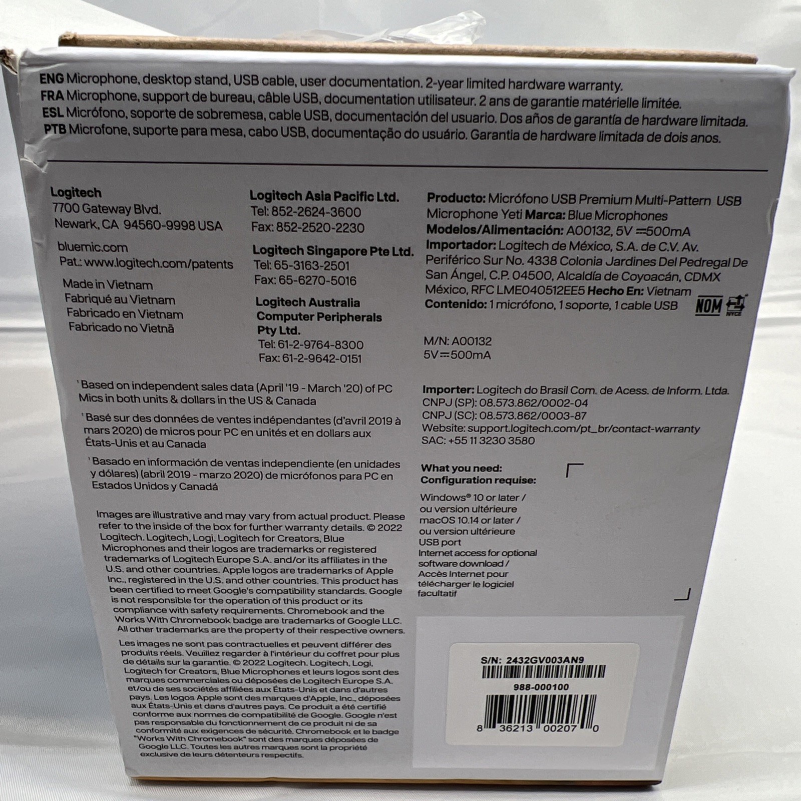 Logitech Yeti USB Microphone – Blue – Open Box, Excellent Condition
