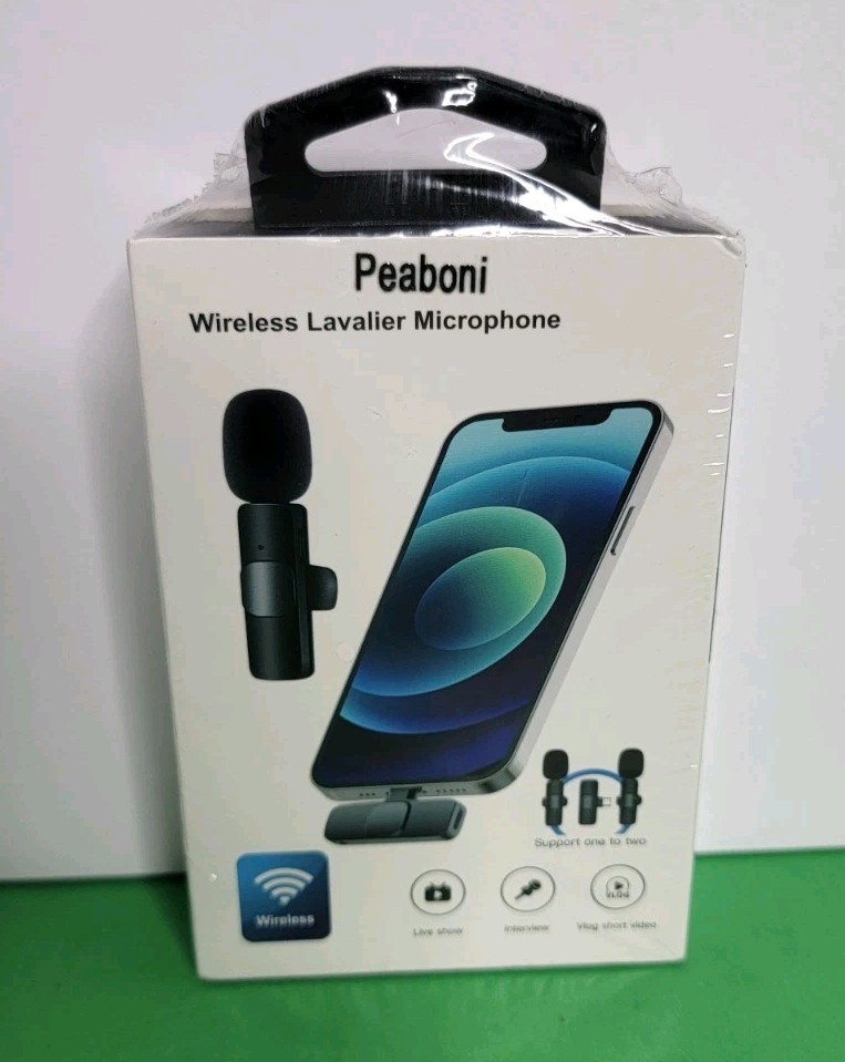 Wireless Lavalier Dual Microphones for USB-C Devices | Black Clip-On Lapel Mic