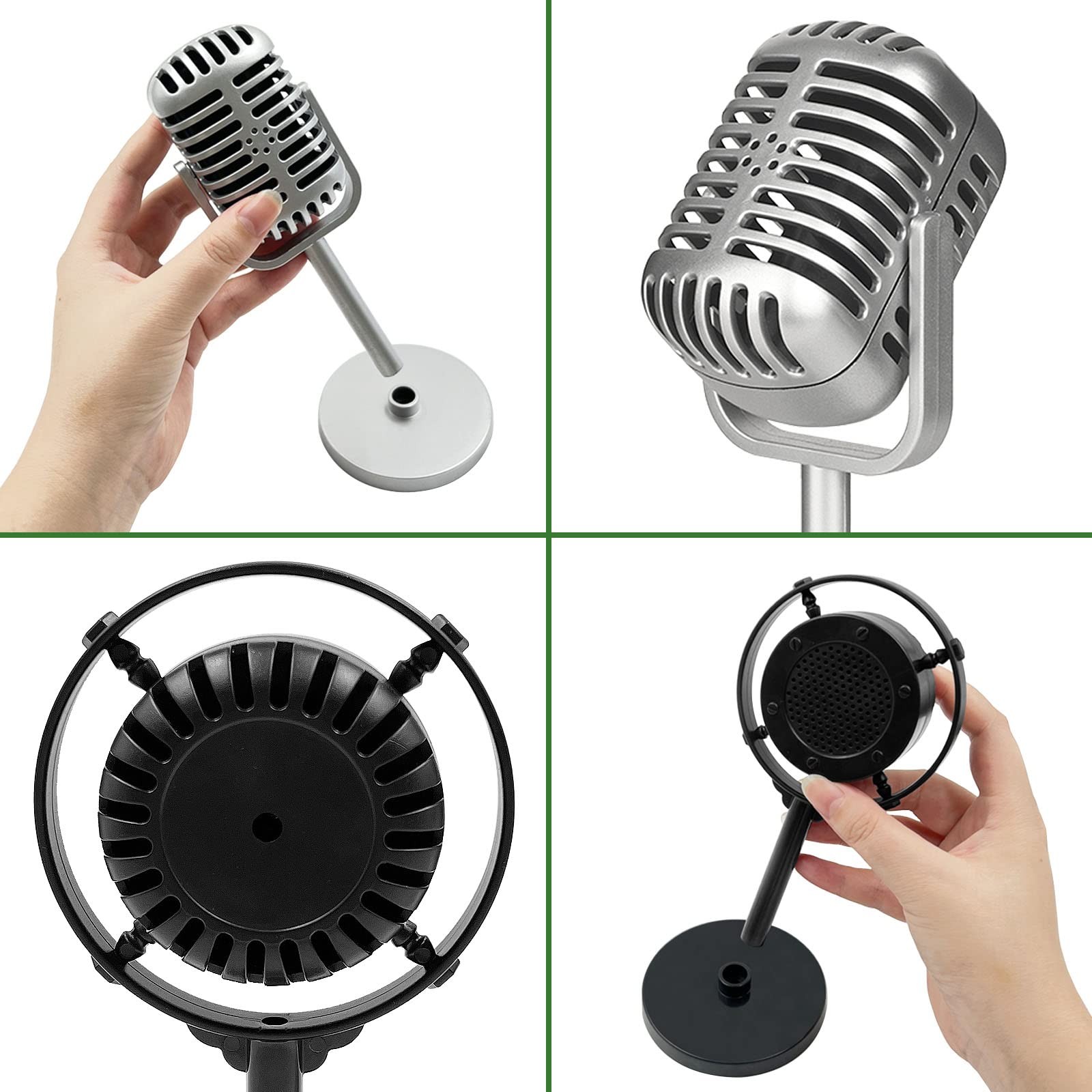 2 pcs Retro Decor Microphone Prop, lyfLux Toy Microphone, Vintage Decor, 2 Mo…