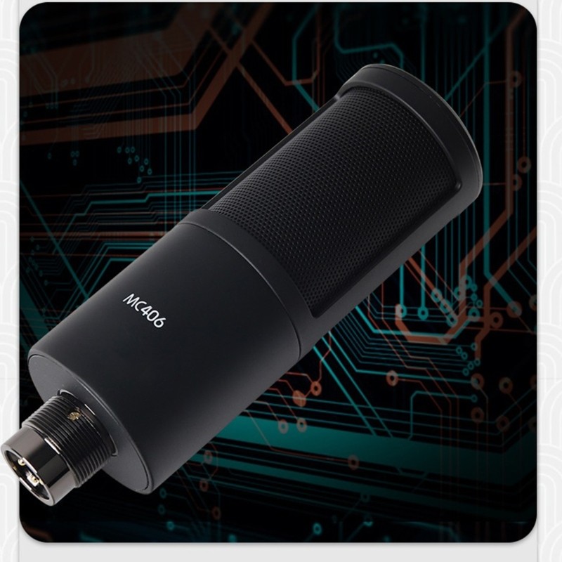 MC406 USB Condenser Microphone For Clear Auditory Recording 360 Degree Rotation