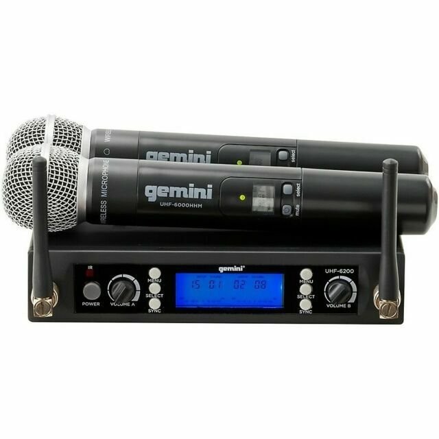 Gemini Wireless Microphone System w/ 2-Mics & UHF Receiver – UHF6200M-R2