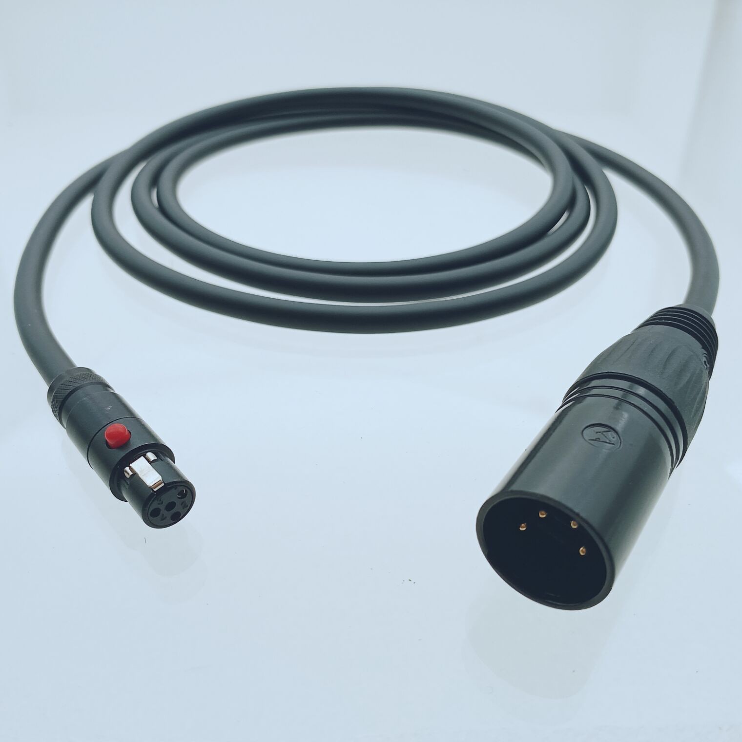 Mini-XLR TA4F Jack to Large XLR 4-Pin Plug Audio Balanced L-4E6S Cable Adapter