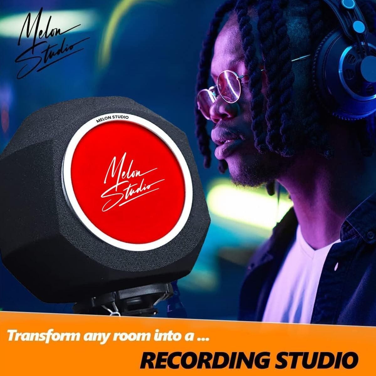 Microphone windscreen Pop Filter for Mic, Vocal Isolation Booth Portable Equi…