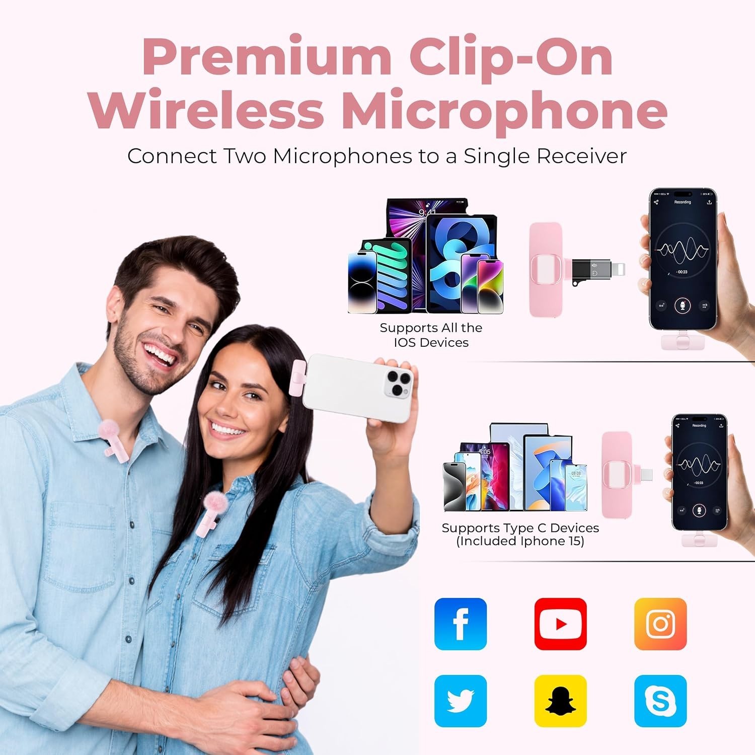 Compact Wireless Lavalier Microphone Kit – Perfect for Interviews & Podcasts