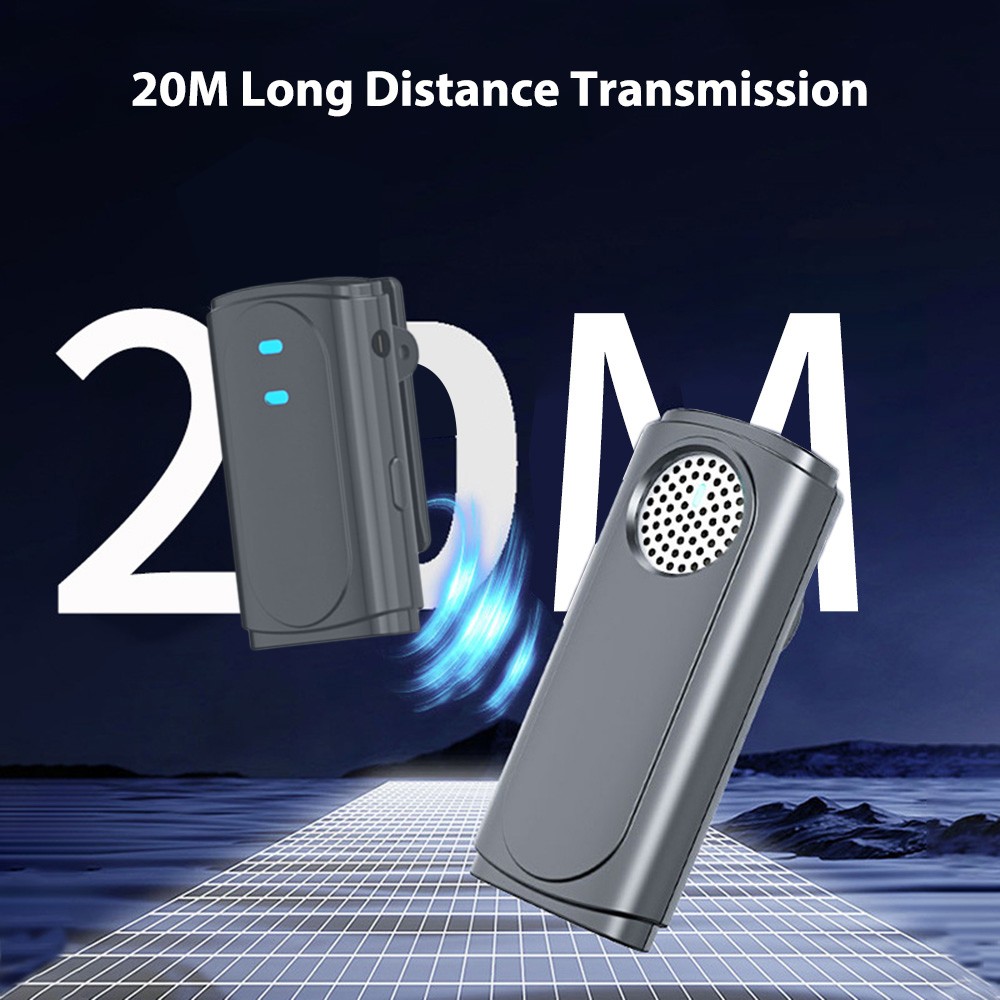 Wireless Microphone System With 1 Receiver + 2 Transmitters + 1 Charging Box 20M