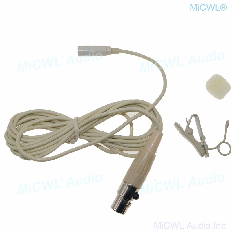 Beige ME Lavalier Microphone for Shure UR1 SLX PGX Wireless Tie Clip Lapel Mic