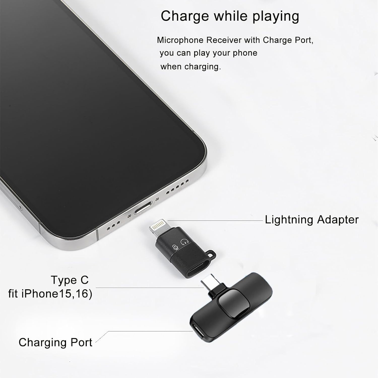 Wireless Lavalier Microphone Audio Video Recording Mini Mic For Android, iPhone
