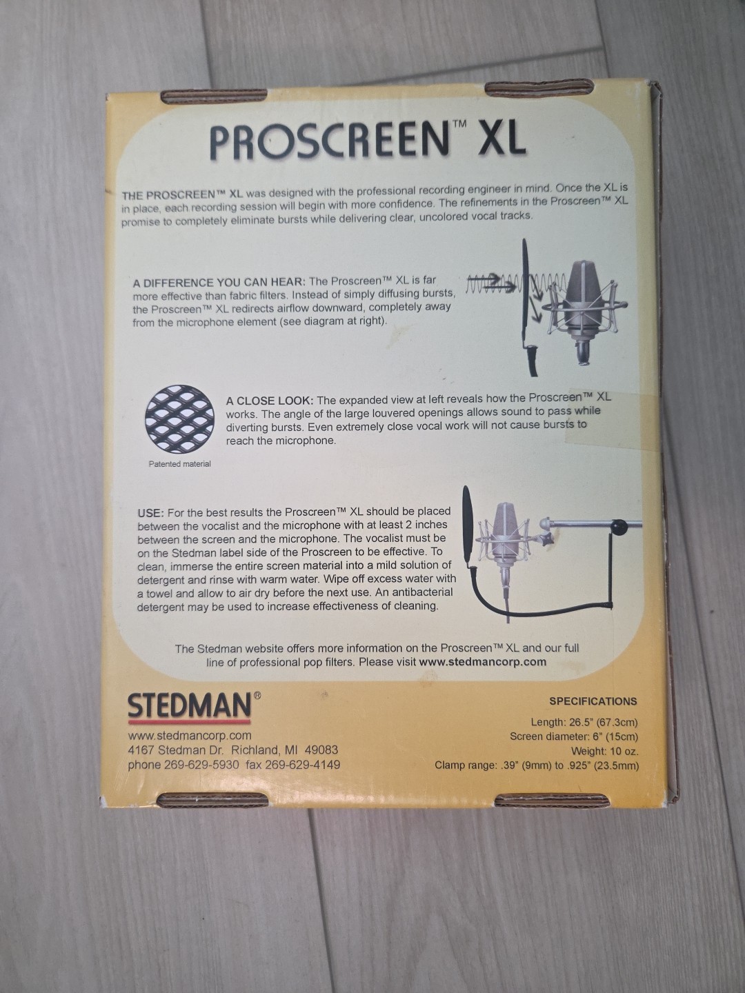 STEDMAN PROSCREEN PS XL METAL MICROPHONE POP FILTER – MADE IN USA!