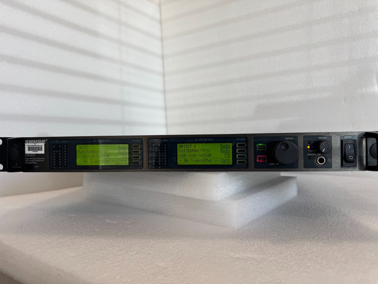 Shure UR4D+ Dual Wireless Receiver with Microphones and beltpacks – J5 Band