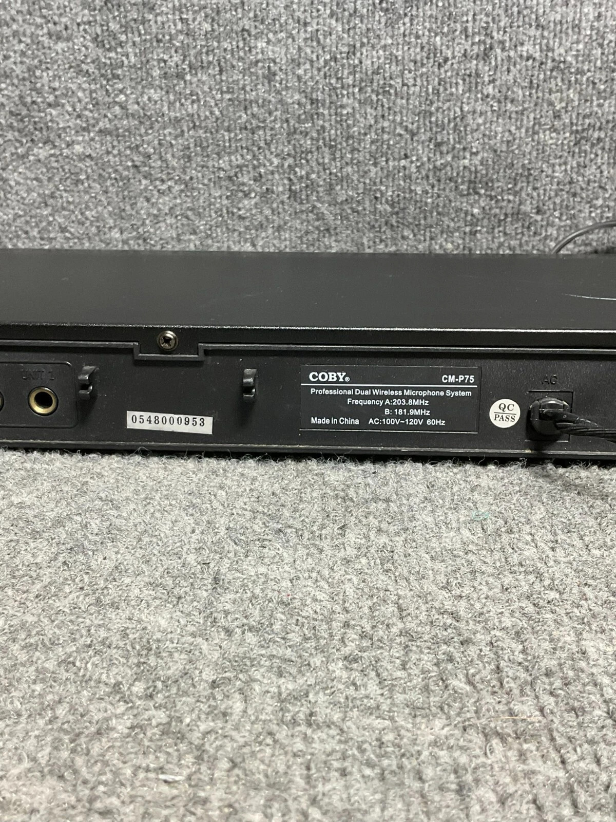 Coby CM-P75 Wireless Microphone Receiver Dual Channel Black Used