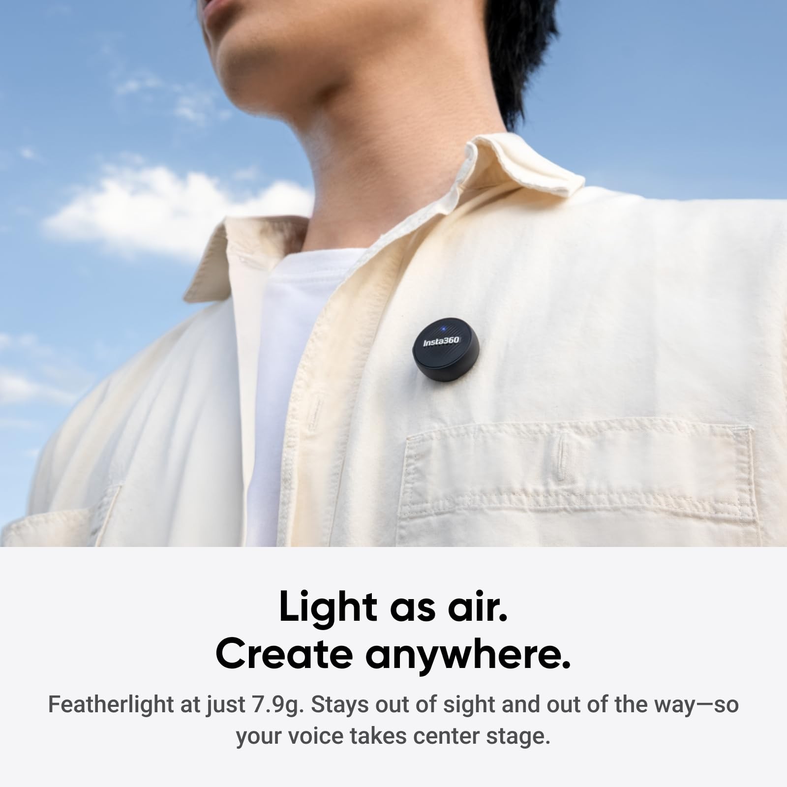 Mic Air Transmitter, 7.9g Ultralight, Wireless Microphone, Noise Cancelling, …