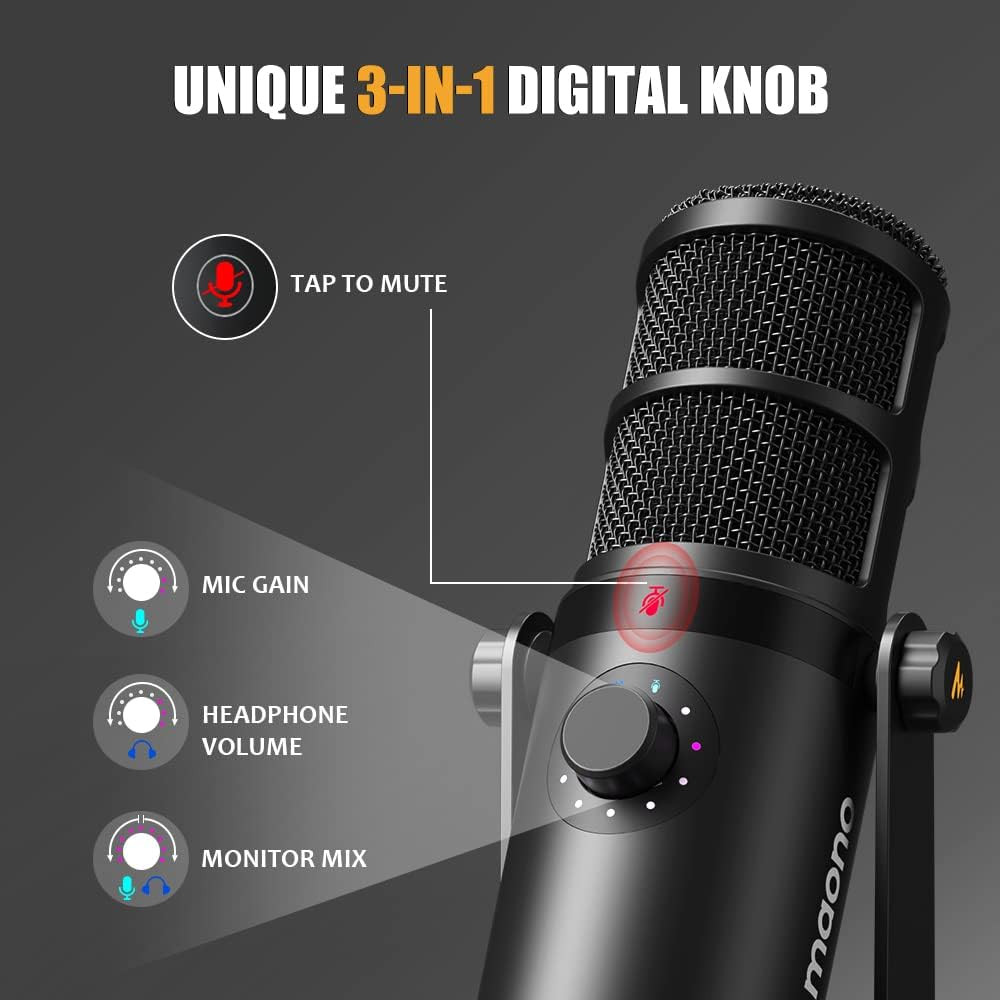 PD400X Dynamic Microphone, USB/XLR Podcast PC Mic with Software | Eq,Tap-To-Mute