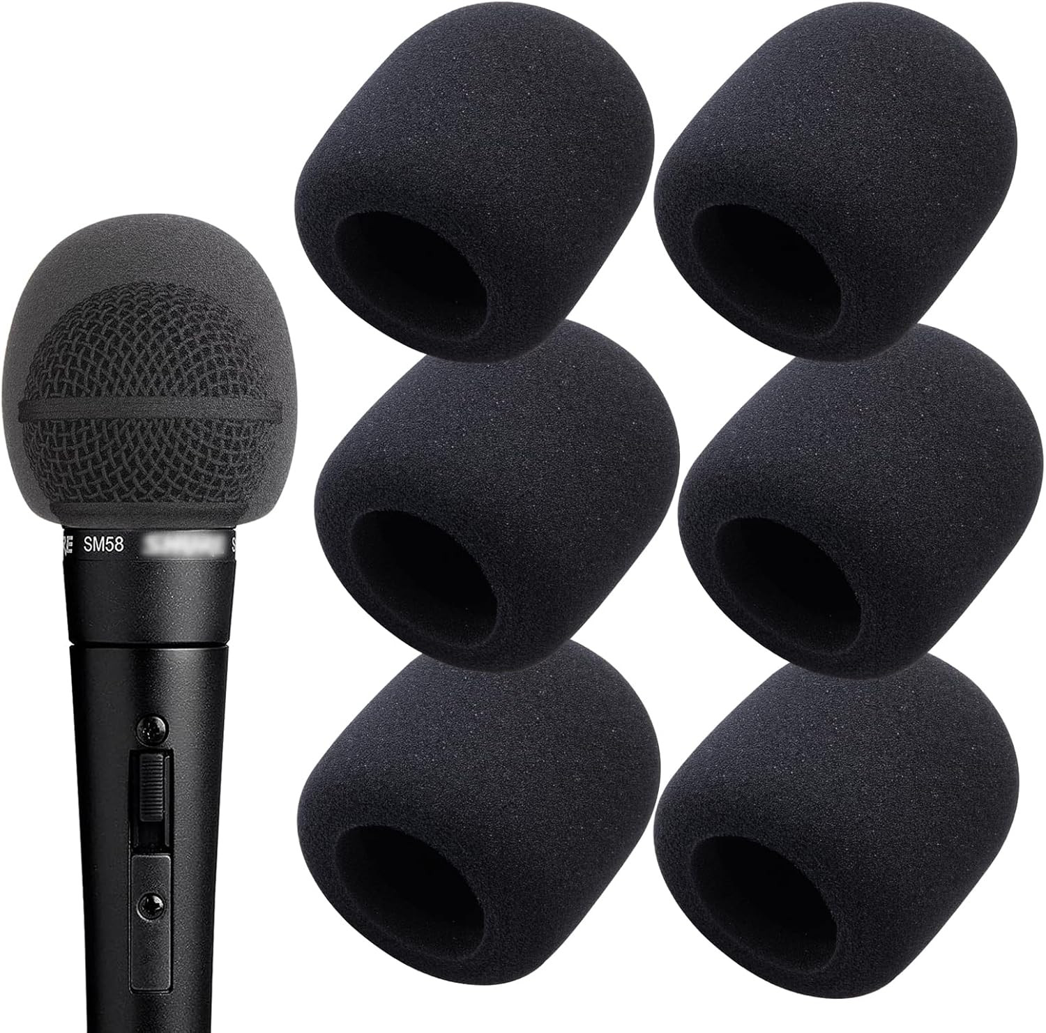 6 PCS Handheld Microphone Windscreen – Mic Pop Filter for Studio Microphone, Blu