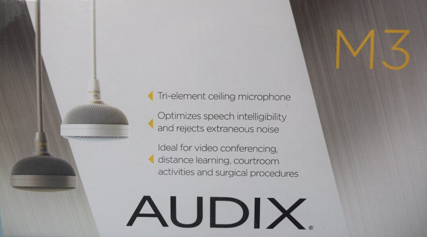 Audix M3 / M3G Tri-Element Ceiling Microphone Hypercardioid Condenser (Grey)