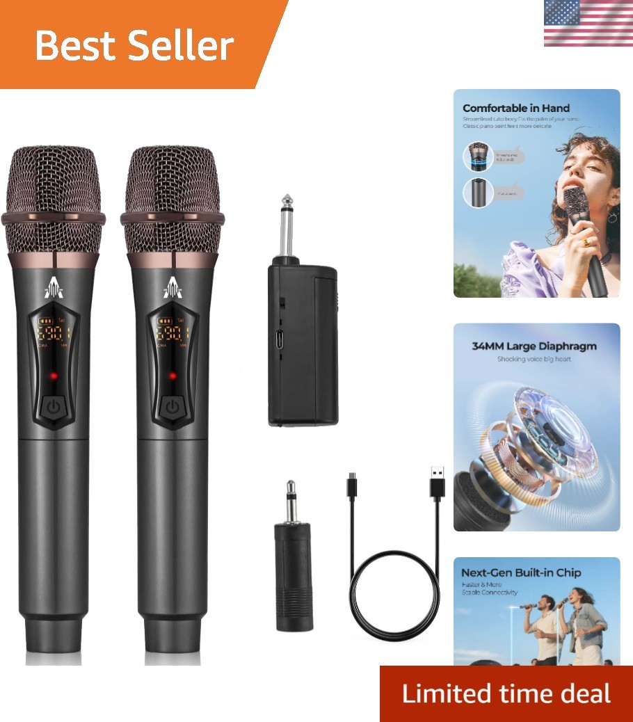 DSP Noise Reduction Wireless Microphone – Rechargeable, Long-Lasting Performance