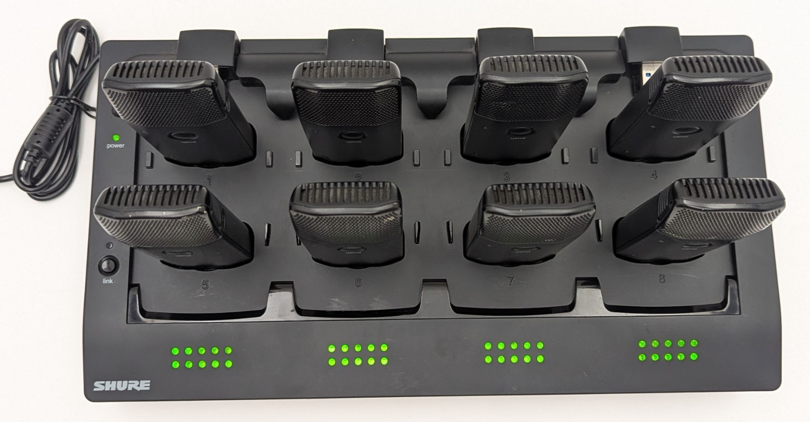 Shure MXWNCS8 8-Port Network Station Dock + 8x MXW6/C Z10 Wireless Transmitters