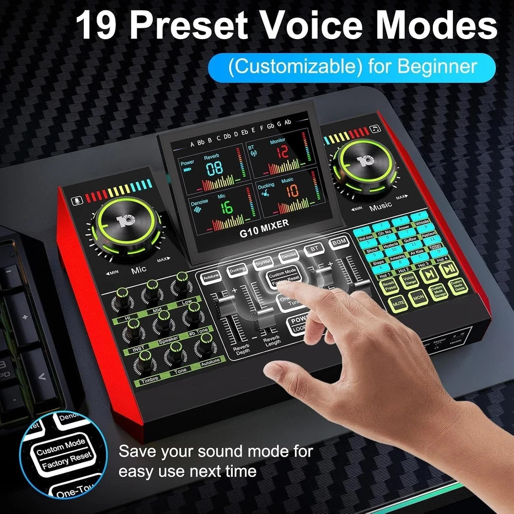 Podcast Microphone Bundle with Live Sound Board Audio Mixer,Podcast Equipment..