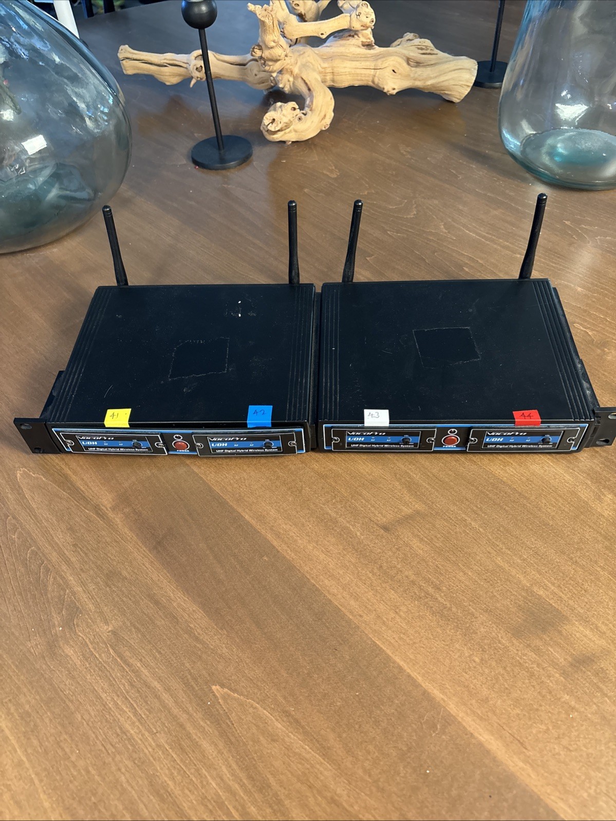 Lot Of 2 VocoPro UDH Dual Channel UHF Wireless Mic System (MYA11)