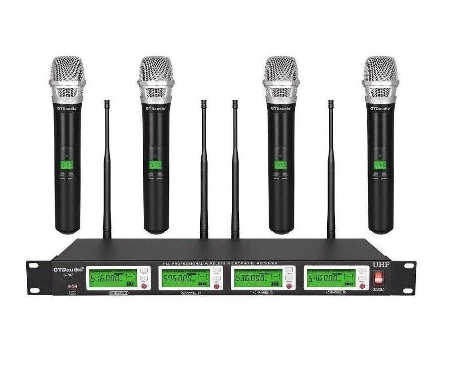 GTD G-787H Wireless Professional Wedding DJ MC Mics Microphone 4×800 Mic System!