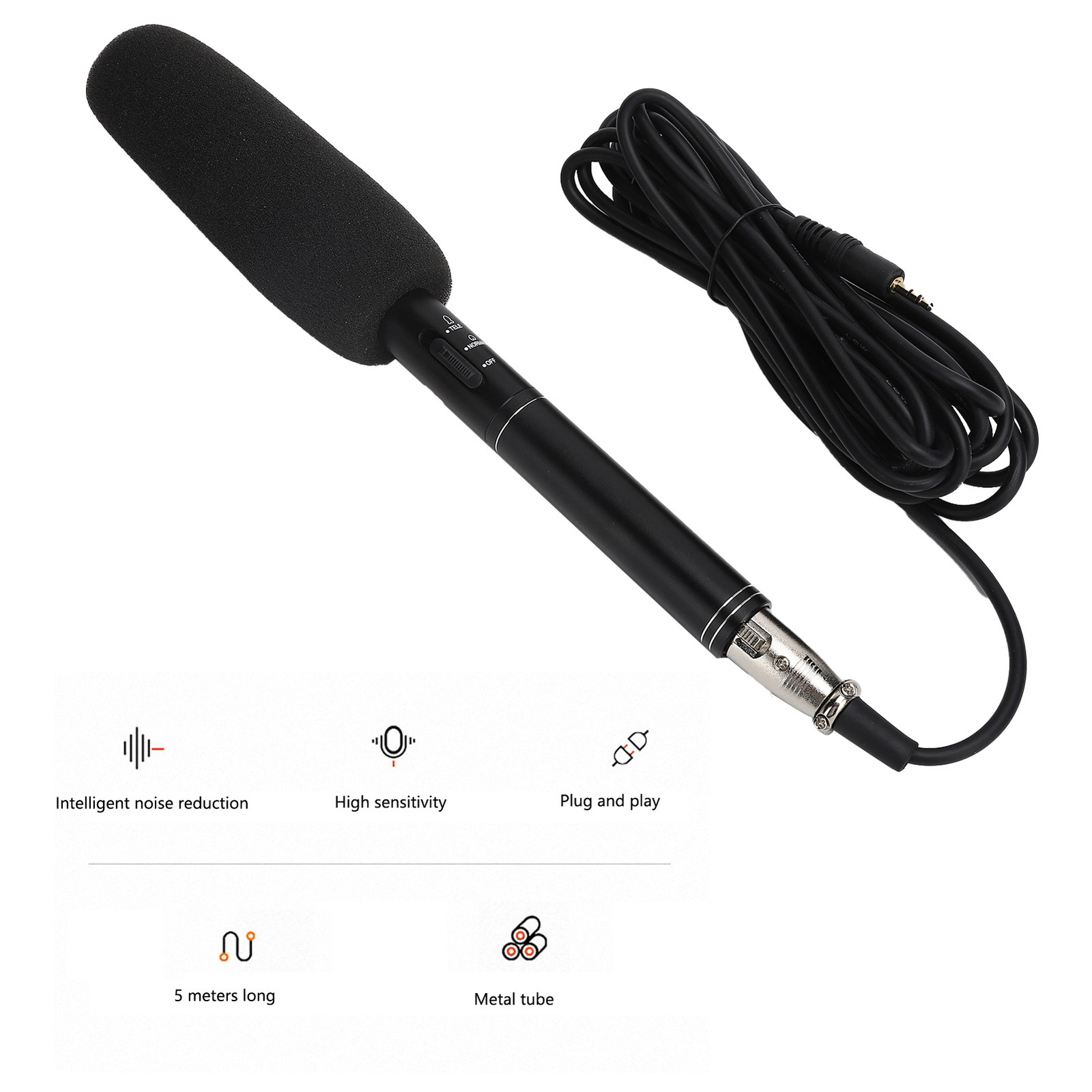 6.5mm Wired Microphone Mic System for DSLR Camera Interview Recording Phone Live