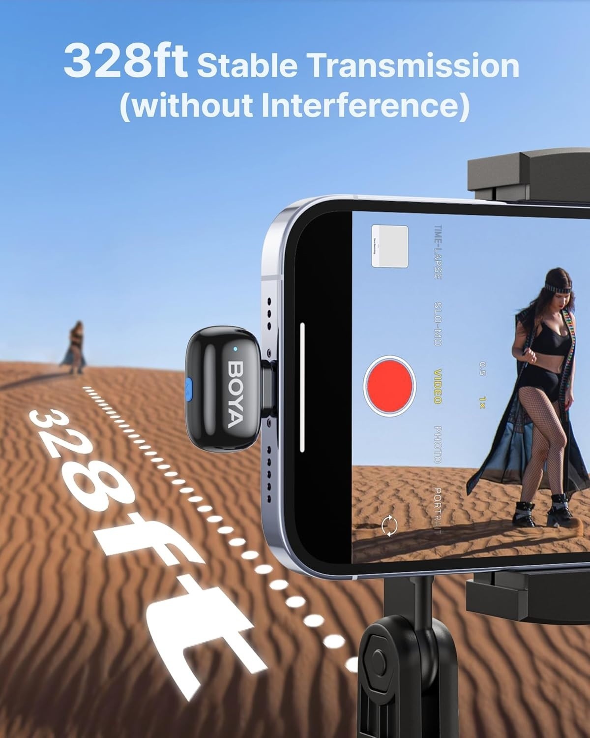 BOYA mini 2 Wireless Lavalier Microphones for iPhone 15/16/17 &Android, AI Noise