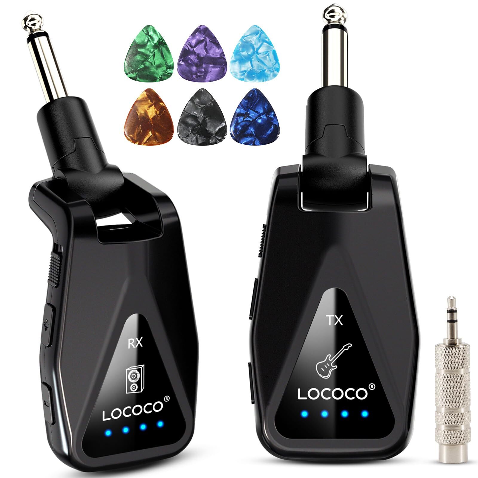 Wireless Guitar System 164 Feet Range Wireless Transmitter Receiver Uhf 4 Chann
