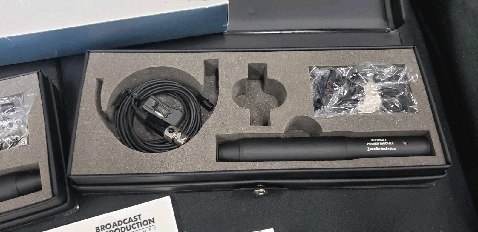 Pair of Audio-Technica AT899 Condenser Lavalier Microphones w XLR Adapter & Case
