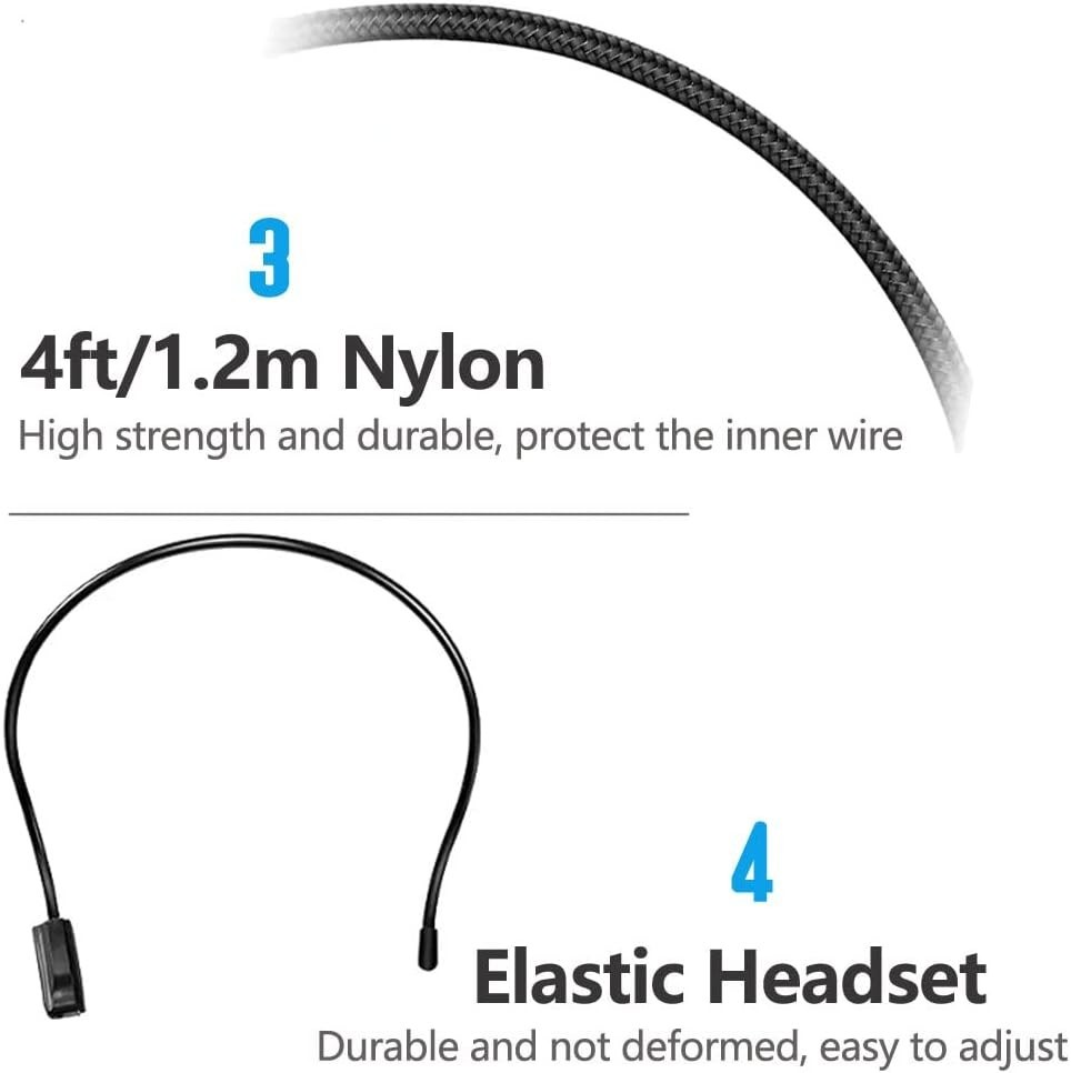 2 Pcs Flexible Wired Headset Microphone 35mm Jack for Singing Teaching Speaking
