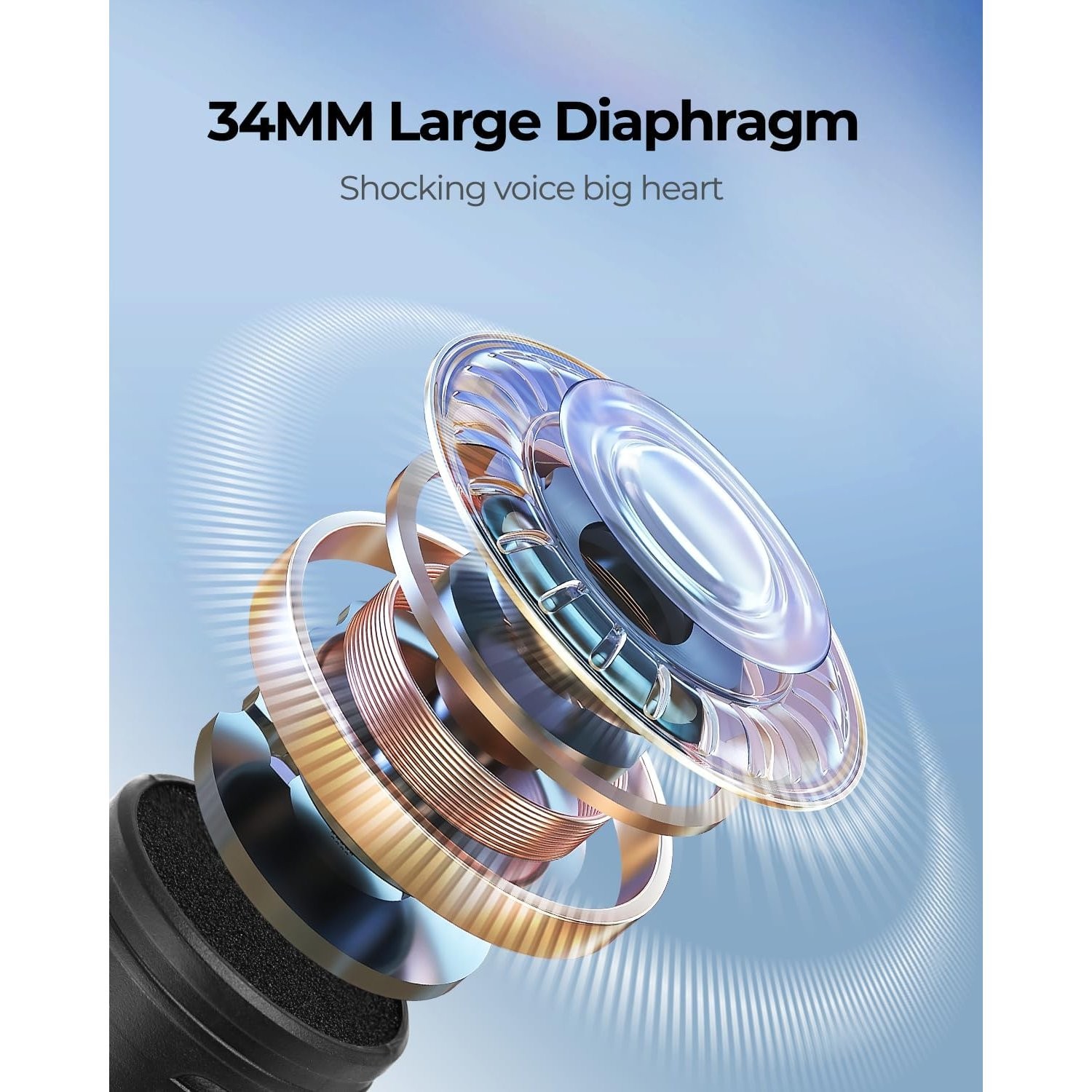 Portable Wireless Microphone with 50H Battery Life for Events and Performances