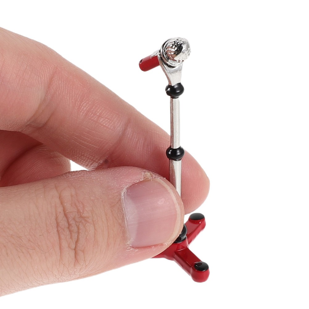 4Pcs Mini Mic Toys Metal Realistic Microphone Props for Dollhouse Decoration