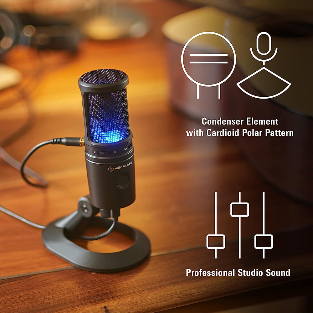 Audio-Technica AT2020USB-X USB Microphone Bundle w/ Headphones & Pop Filter KIT