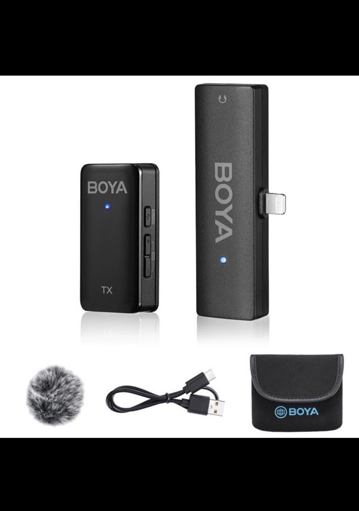 BOYA Wireless Lavalier Microphone System iPhone iPad iOS Clip On Mic BY-WMic5-M3