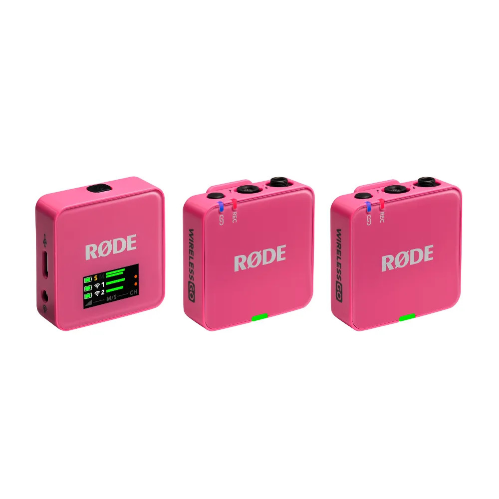 Rode Wireless GO (Gen 3) Wireless Mic System (Pink) with 2x Orange Interview GO