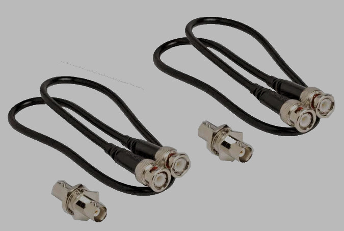 Shure UA600 Front Mount Antenna Kit: 2 BNC-BNC cables + 2 BNC-BNC passthru conn