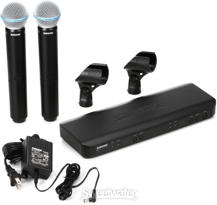 Shure BLX288/B58 Dual Channel Wireless Handheld Microphone System – H10 Band